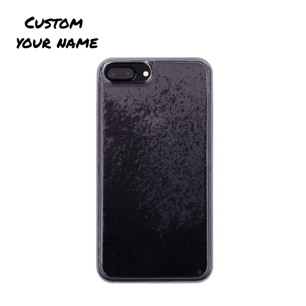 Black Glitter Индивидуальный блестящий чехол для телефона, персонализированное название, Шикарный чехол с кристаллами для iPhone 11 Pro 6S 7Plus 8Plus 7 8 XR X XS Max - Цвет: Black Glitter