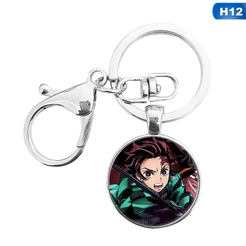 KEY4384H12 Аниме-брелок для ключей Demon Slayer: Kimetsu No Yaiba брелок мультяшная фигурка кулон брелок подарки - Цвет: KEY4384H12