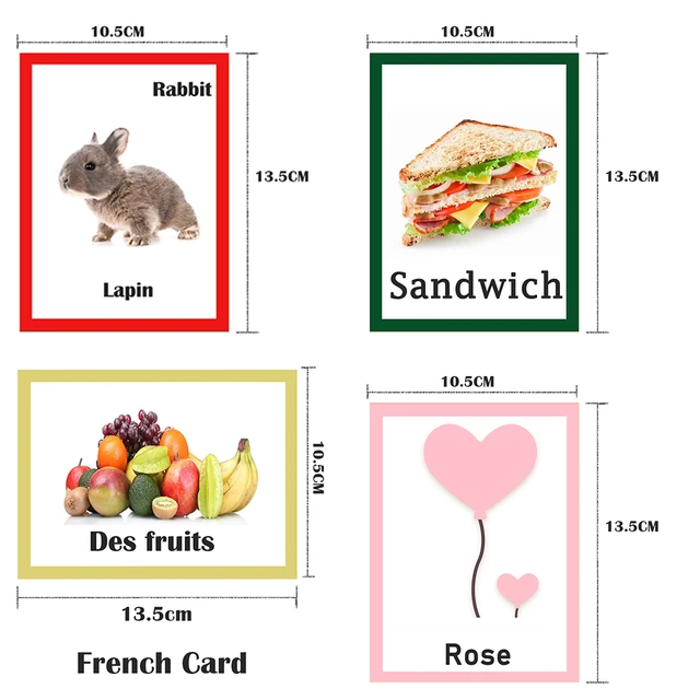 85pcs Children Montessori French Animals/fruit Word Learning Card  Flashcards Games Puzzles For Kids Baby Juguetes Educativos Toy - Card Books  - AliExpress