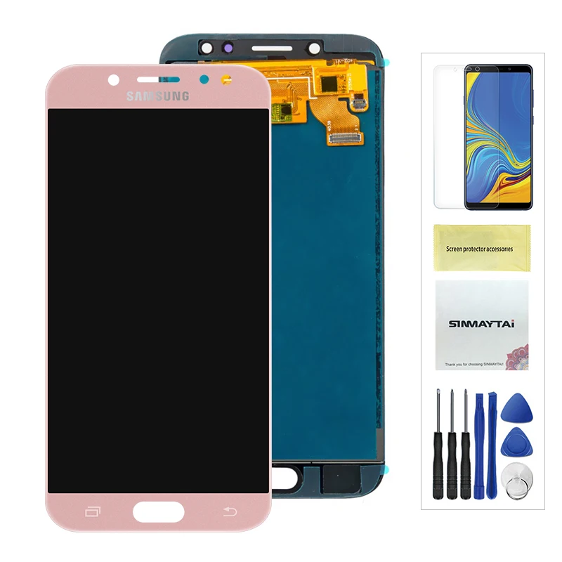 J730 ЖК-дисплей для samsung Galaxy J7 Pro J730 J730F ЖК-дисплей Дисплей кодирующий преобразователь сенсорного экрана в сборе J730F J730GM J730G ЖК-дисплей s 5,5 дюймов - Цвет: Adjustable Pink