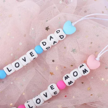 

Baby Care Universal Holder Leash For Pacifiers Nipples Clip Chain Infant Child Letter Soother Beaded Chains Teethers