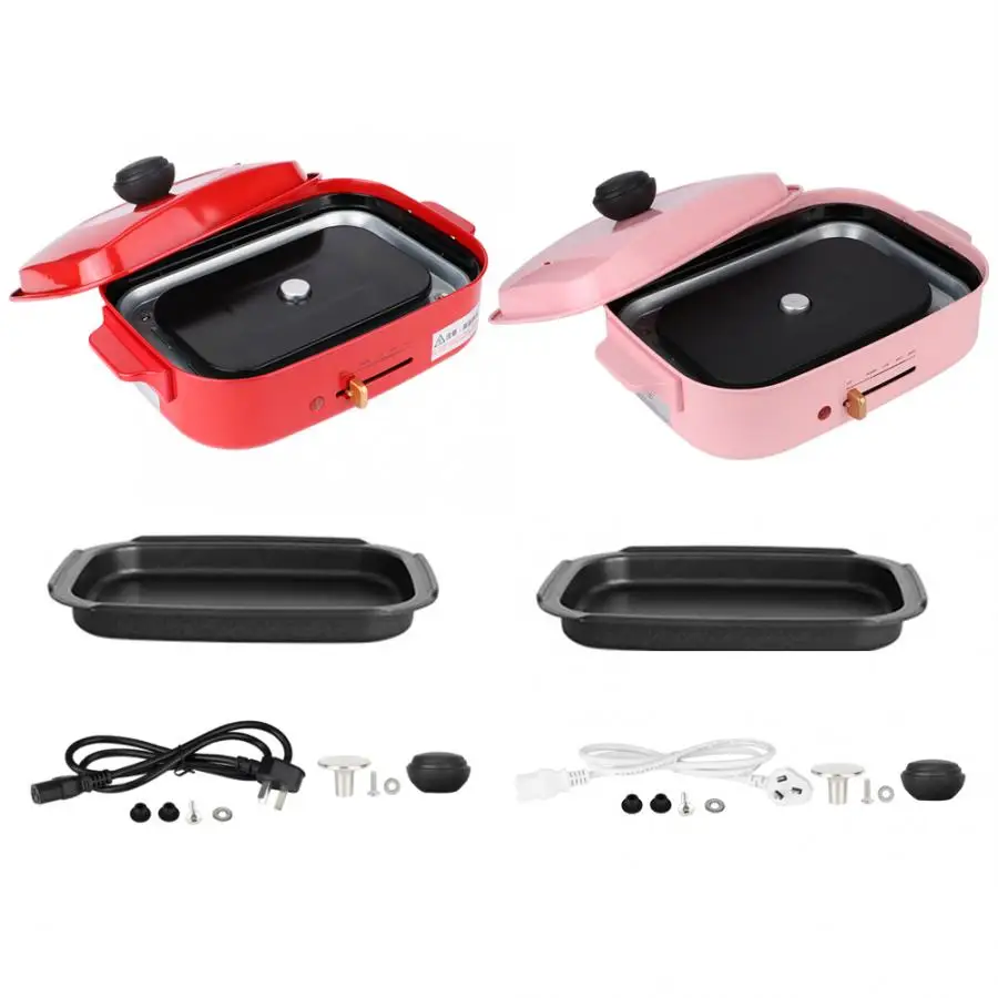 

Multi Electric Cooker Non-Stick Electric Grill Pan Cooking Pot Machine Hotpot Noodles Rice Eggs Soup Steamer Heating Pot