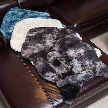 

fish shape gradient blue carpet living room long hair washable mat faux fur rug soft and comfortable blanket