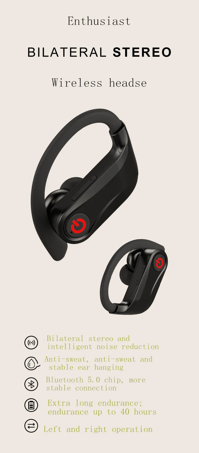 Popular Q62 Bluetooth headset 5.0 with digital display mobile wireless Bluetooth headset Mini Bluetooth headset