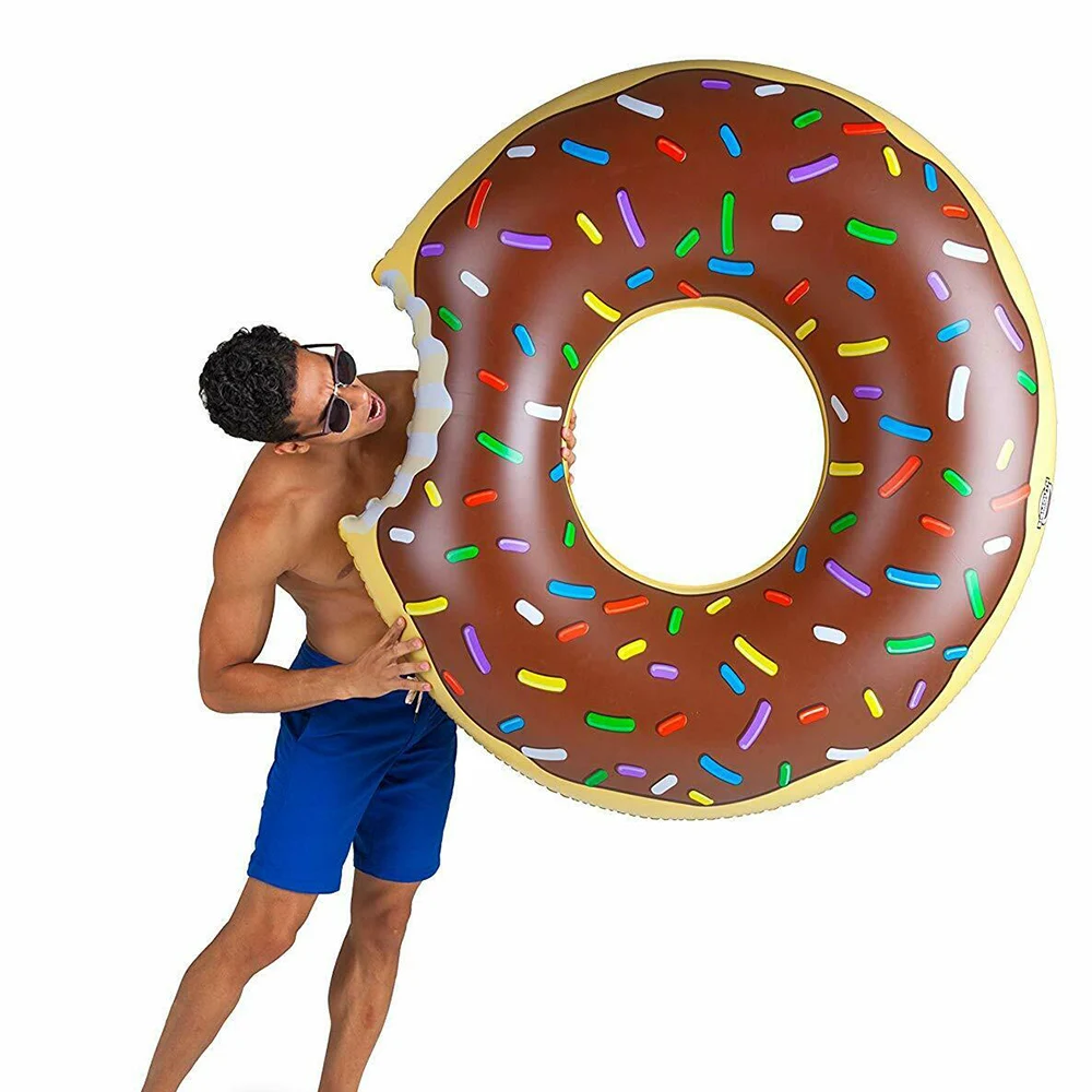 

Inflatable Swimming Ring Donut Giant Pool Float Toy Circle Beach Sea Party Inflatable Humanized Design Mattress Adult Kid