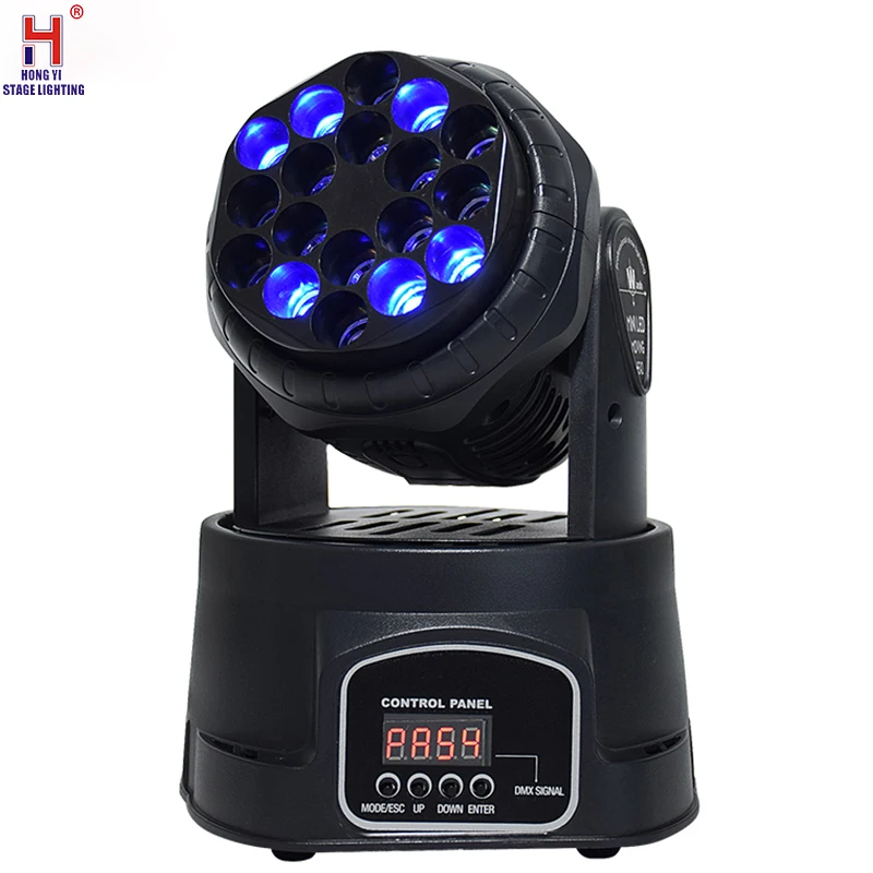 Профессиональный DMX-512 мини-светильник с подвижной головкой 18x3 Вт RGB движущийся светильник s Disco KTV Клубные вечерние светодиодный светильник для сцены