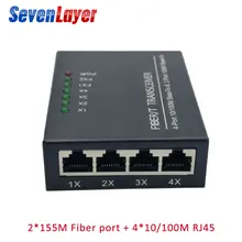 Коммутатор эфирной сети 4 RJ45 2 SC оптический медиа конвертер одномодовый волоконно-оптический Порты и разъёмы 10/100 м mini
