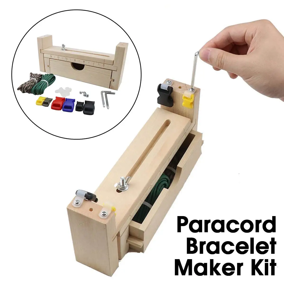 DIY Jig Wooden Paracord Bracelet Knitting Maker Cord Wristband Making