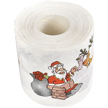 

5PC Christmas Printing Paper Toilet Tissues Novelty Roll Toilet Paper Christmas Decoration for Home
