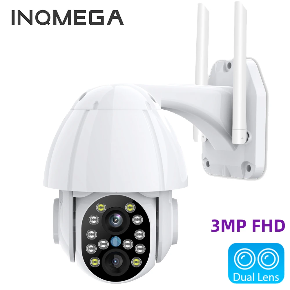 INQMEGA 3MP FHD PTZ Wi Fi Камера на открытом воздухе 3 6 мм + 12 Двойной объектив 4X зум Скорость
