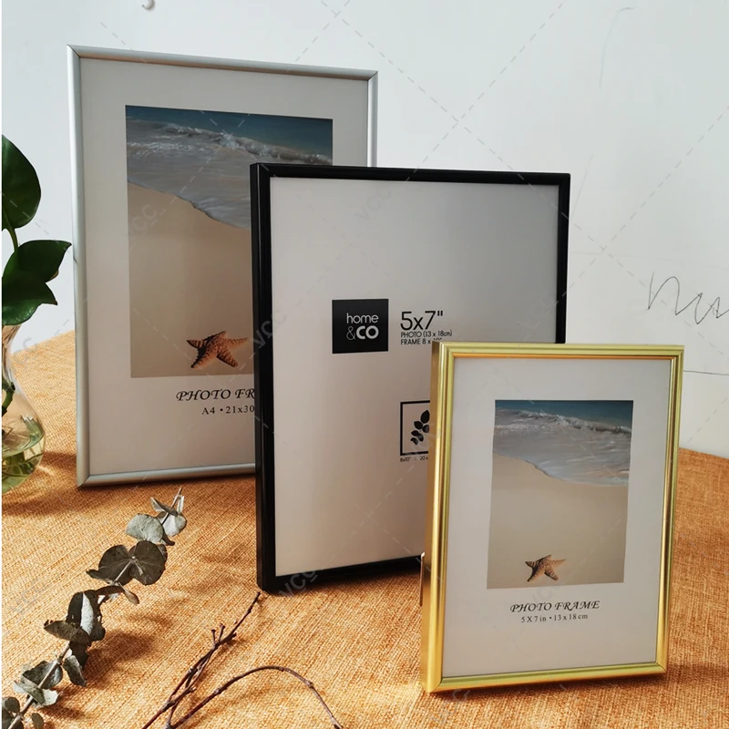 Aluminum Photo Frame For Wall Hanging With Plexiglass Metal Picture Frame For Pictures Poster Classic Certificate photo frame