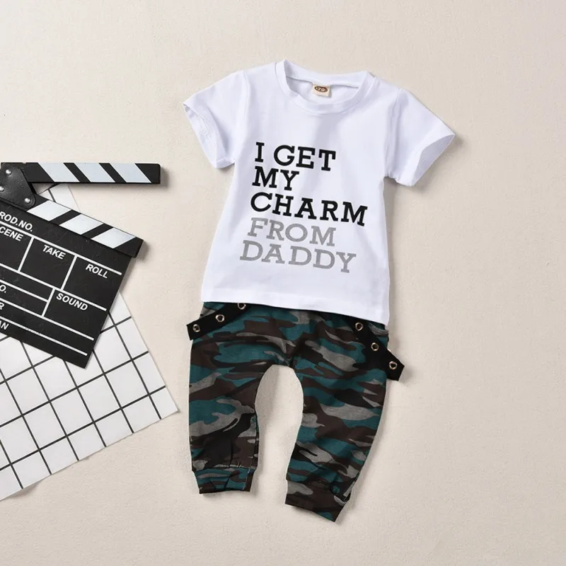 

Hot Baby Boys Summer Causal Outsuits Kids Letter Pattern Short Sleeve T-shirt Tops +Trousers Shorts School Clothes Set 6 Months-