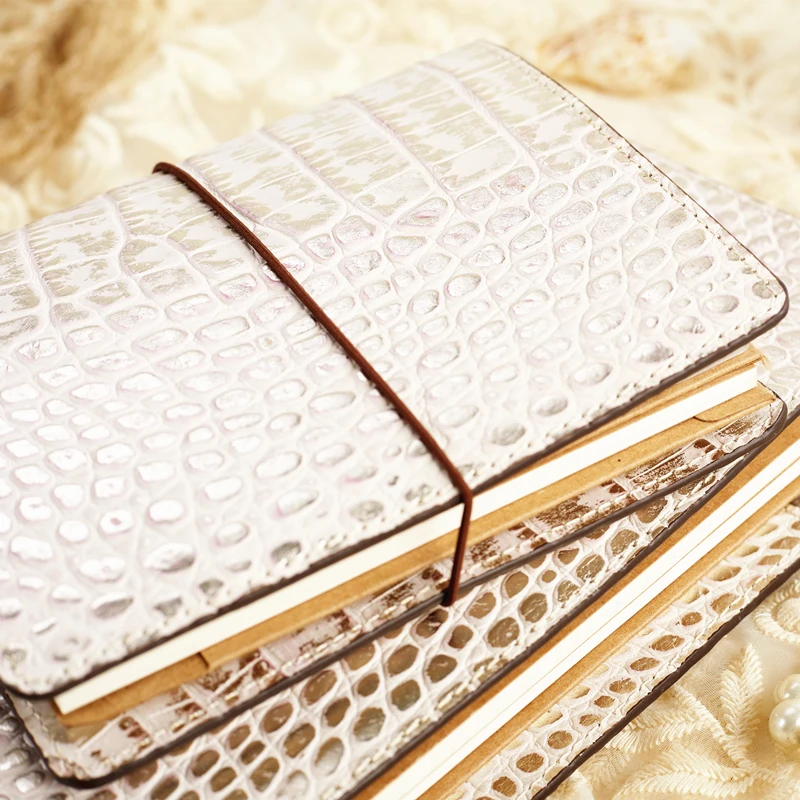 ERAL traveler's notebook crocodile pattern top layer leather. medium size and Small size. Private planner bullet journal sketchb ERAL traveler's notebook crocodile pattern top layer leather. medium size and Small size. Private planner bullet journal sketchb