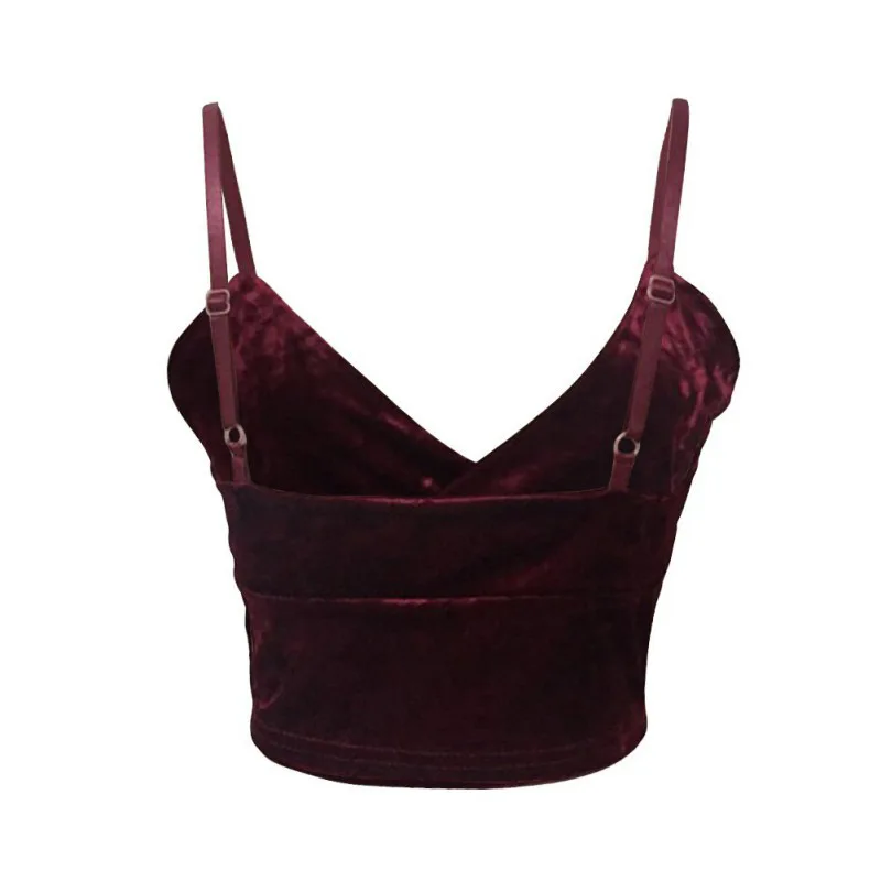 Новейшая Сексуальная Женская майка, майка без рукавов с открытой спиной, бархатная ткань, жилет на тонких бретелях, топы, женская одежда Rk