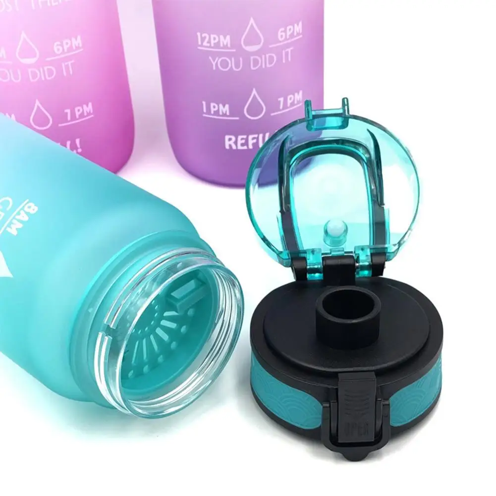 

32Oz 1000ML Water Bottle Water Bottll Large Capacity With Time Marker Leak-Proof Gym Fitness Sport Shaker Drink Camping Cycling