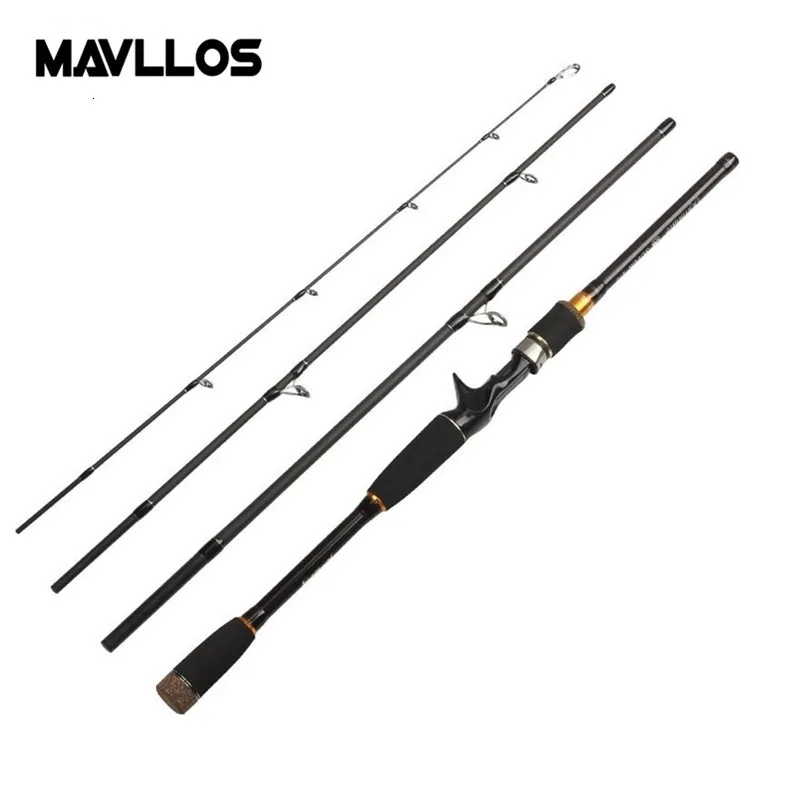 Mavllos портативная карбоновая удочка 2,1 М 2,4 М 2,7 м вес приманки 10-25 г 4 секции 12-25LB спиннинговая удочка для соленой воды