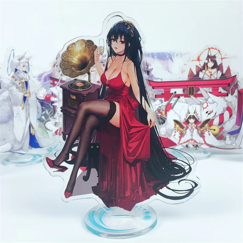 

Stand Figure Anime Game Azur Lane Honolulu Atago Takao Vampire Laffey Loli Cosplay Double Side Acrylic Model Plate Desk Decor