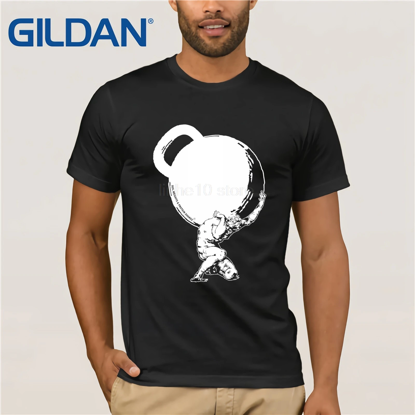 2020 Fashion Round Neck Clothes Greek God Atlas Kettlebell Mens Swps t-shirt Birthday Gift Workout Trainer Shirts | Мужская одежда