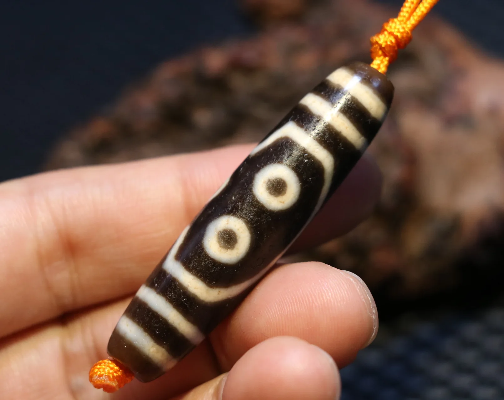 Unique Magic Power Energy Tibetan Old Agate 5 Eye Wealthy Symbol Master dZi Bead Amulet Pendant LKbrother Talisman UPD210202A5