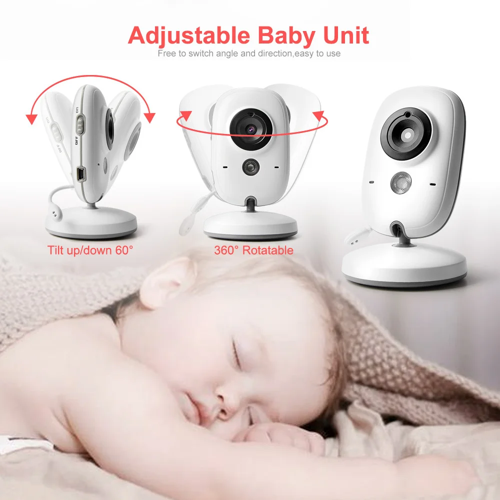 3.2 Inch Color LCD Wireless Video Baby Monitor Night Vision 5m Nanny  Monitor Bebek Lullabies Surveillance Security Camera VB603