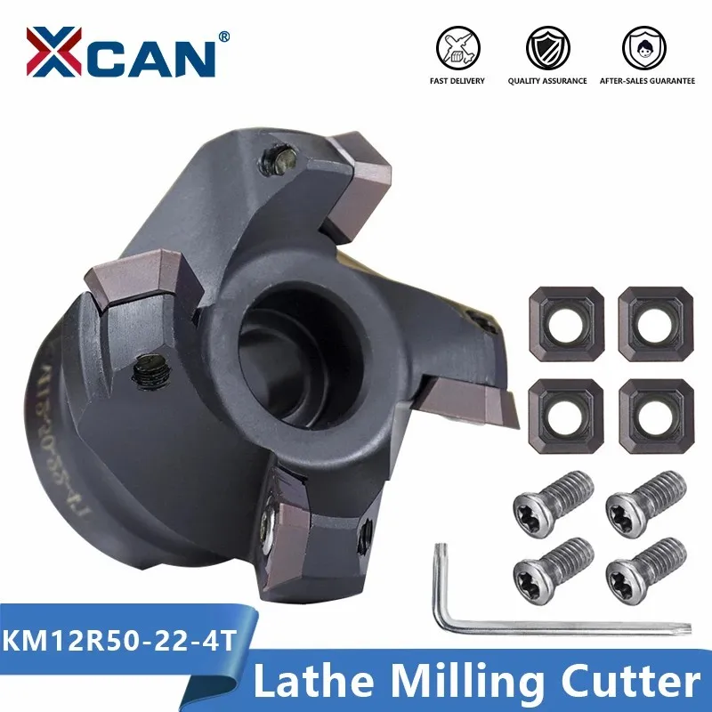 XCAN KM12R50 22 4T твердосплавная вставка Зажимная лицевая фреза токарный станок с ЧПУ