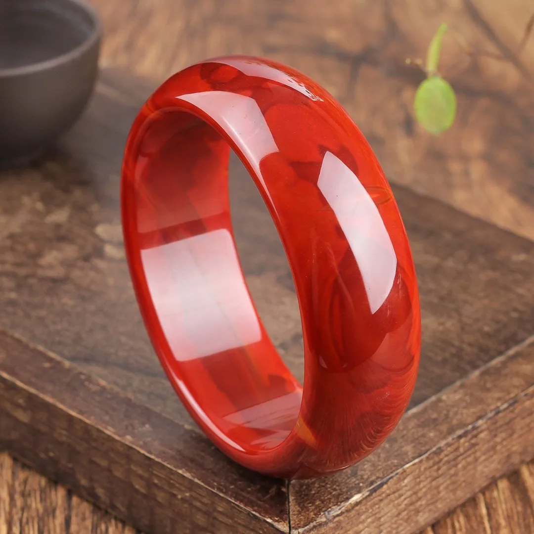 diam 60mm OMHXZJ CS69 в европейском стиле модные изысканные женские девушка для вечеринки, дня рождения свадебный подарок Винтаж натурального красный Агат браслет - Цвет камня: diam 60mm