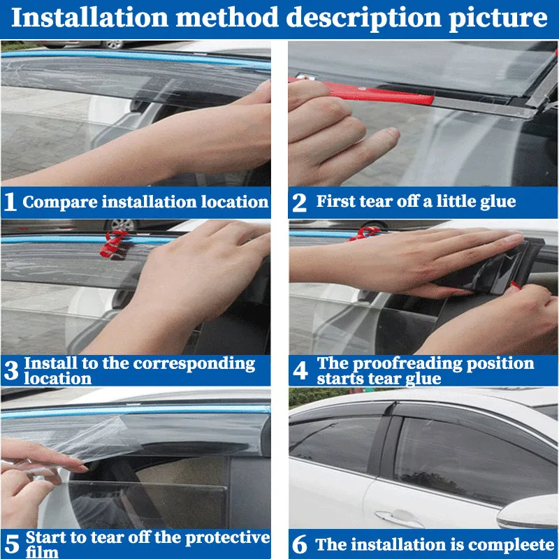 FOR Mercedes Benz C class W204 2007-2010 car rain shield deflectors awning trim cover exterior car-styling accessories parts