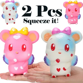 

2 Pcs White+Pink 15cm Moon Rabbit Slow Rising Squeeze Scented Stress Relieve Toy Purchasing Free shipping H4