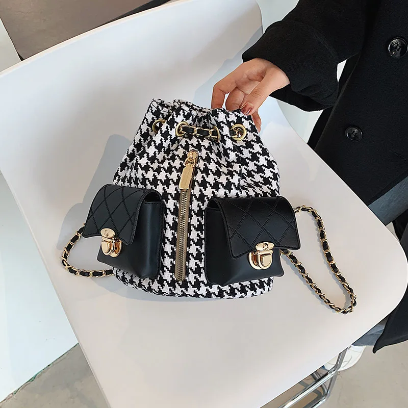 Backpack Unusual-Bag Womens Original Bucket-Chain Tide Design New Brand