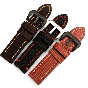 

Allbai Top Quality 2020 Mans Watch Replacement Watch strapHandmade Shark-Skin Leather Strap Retro 20 22 24 26MM watch straps