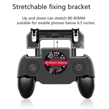 

Mobile Controller Handle Mobile Gamepad Joystick Trigger Button w/2000mAh Phone Charger Cooling Fan for 4.7-6.5'' mobile phone