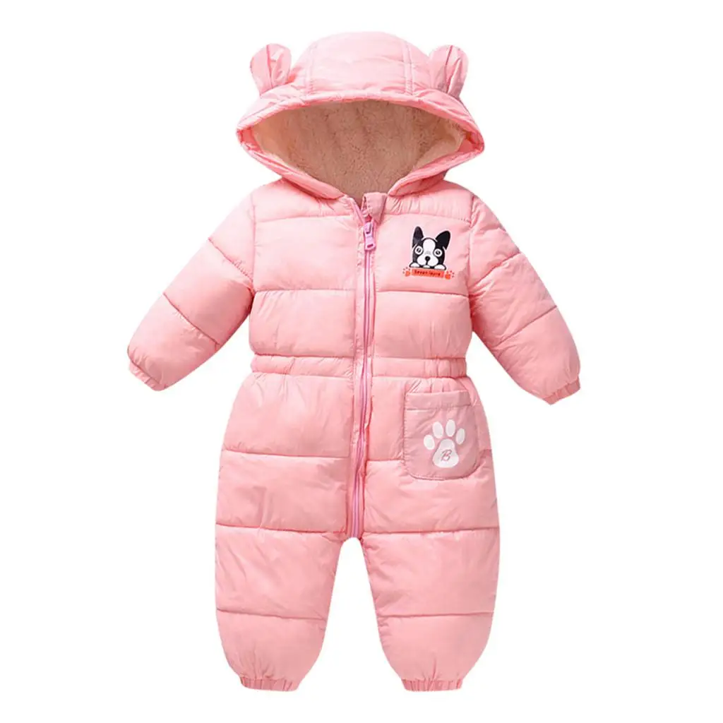 Осень-зима детская одежда, боди для малышей; Куртка Детский костюм с капюшоном, для детей плотная верхняя одежда пальто для девочек пуховик для мальчиков детская одежда - Цвет: PK