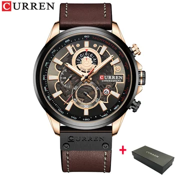 

Luxury CURREN Top Brand Men Watch Date Display Leather Creative Quartz Wrist Watches Relogio Masculino Gift with watch box