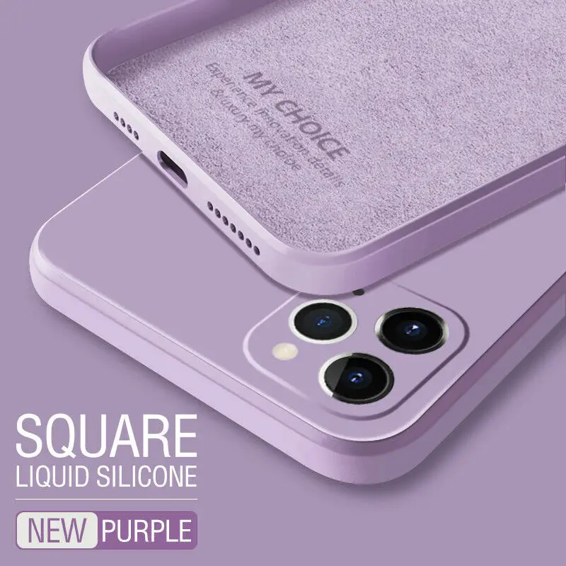 Luxury Original Square Liquid Silicone Phone Case For iPhone 12 13 11 Pro Max Mini XS X XR 7 8 Plus SE 2 Thin Soft Candy Cover case for iphone 13 mini