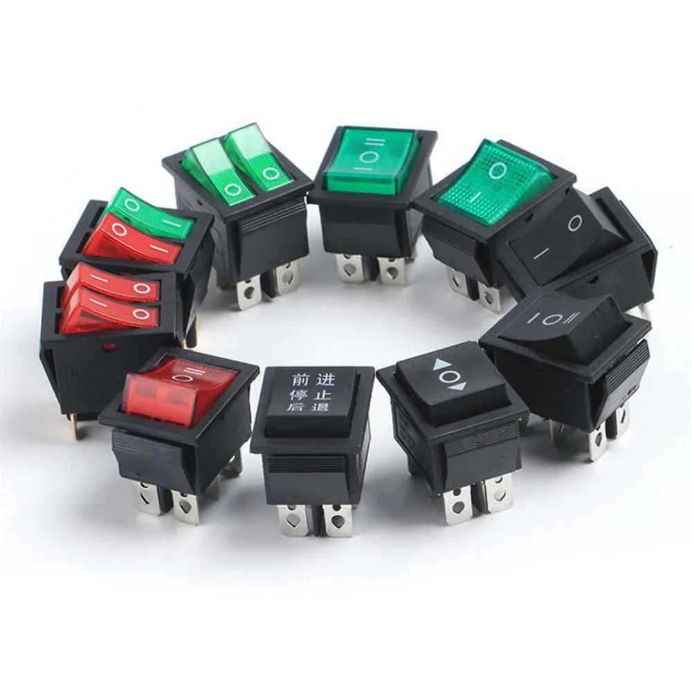 

ALL new 10PCS Big Ship type switch 4pin 16A/250V 20A/125V Free shipping KCD4-201 Become warped board power switch Black
