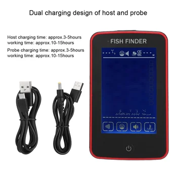 

Waterproof Touch Fish Finder Wireless Fish Alarm Sonar Fish Echosounder Fishfinders With Charging Cable For Outdoor Fishing Tool