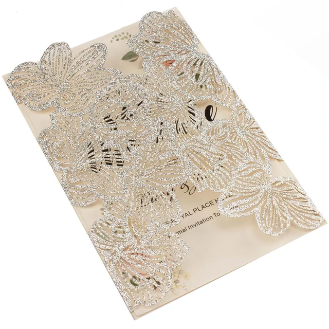 Glitter Paper Royal Wedding Invitation Card Laser Cut Hand Made Wedding  Decorative Invitation Card Elegant Design - Cards & Invitations - AliExpress