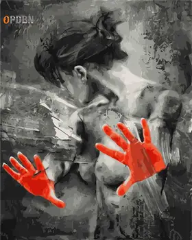 

OPDBN Canvas Painting by Number Wall Women Posters for Living Room Home Decor No Frame