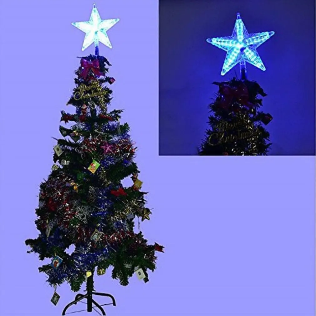 4 LED Flashing Mode Star Christmas Tree Topper Light Xmas Home Party Decor Lamp Three size for your choice