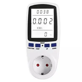 

Power Meters Digital Wattmeter Energy Meter Watt Monitor Electricity Cost Measuring Socket Analyzer-Blue Light US/AU/EU/FR Plug