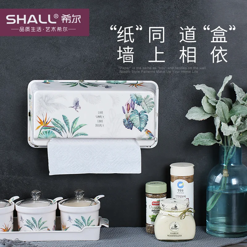 

Shall Hill Bathroom Free Punched Toilet Paper Storage Shelf Paper Extraction Box Creative Waterproof Towel Rack 7210
