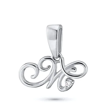 

Silver Pendant with diamond жд06пбуквам