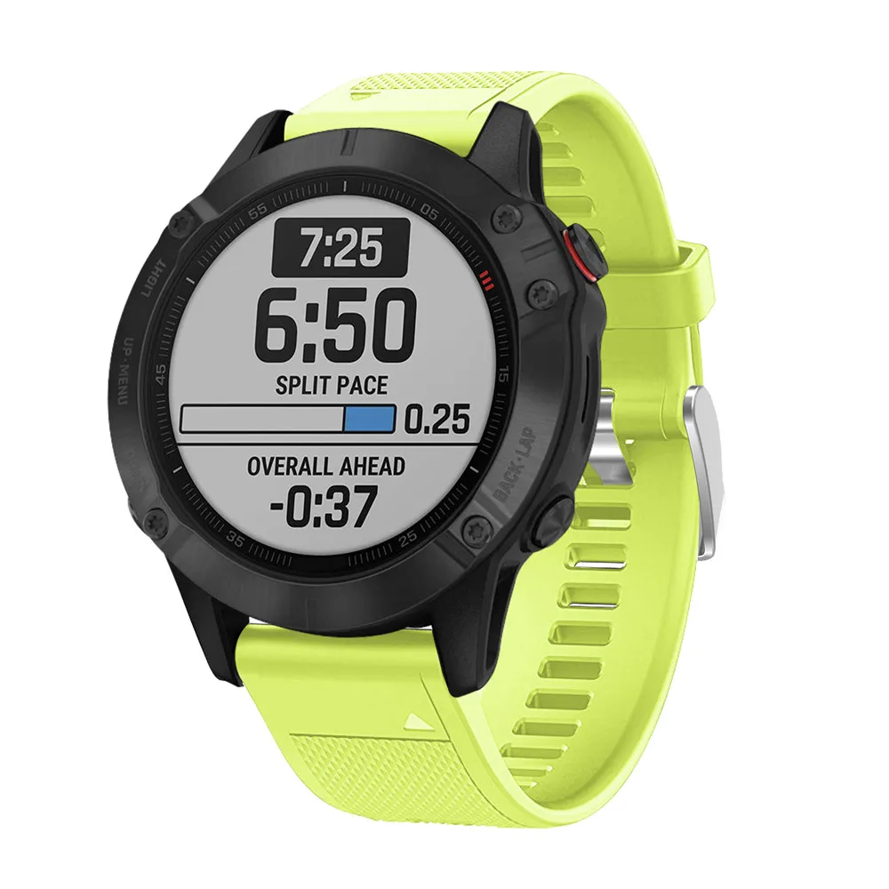 26 мм силиконовый ремешок для часов Ремешок для Garmin Fenix 6X6 6S Pro 5X5 5S Plus 3 3HR часы браслет легко подходят быстрый выпуск 20 22 мм - Цвет: Зеленый