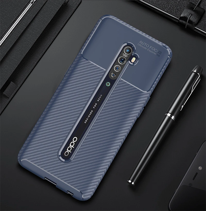 Для Oppo Reno 2 Z чехол Роскошный кожаный бизнес-чехол для Oppo Reno 10X zoom чехол ТПУ Силиконовые аксессуары(XS0311 - Цвет: Синий