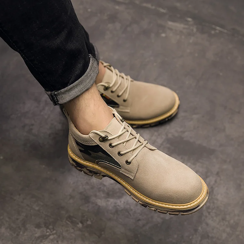 

Buffny2019 Men MEN'S Shoes Autumn And Winter New Style Fashion Martin Boots Workwear Korean-style Camouflage