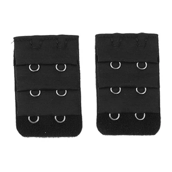 

SODIAL(R) Pair Black 3x2 Hooks Bra Extender Hook and Eye Tape