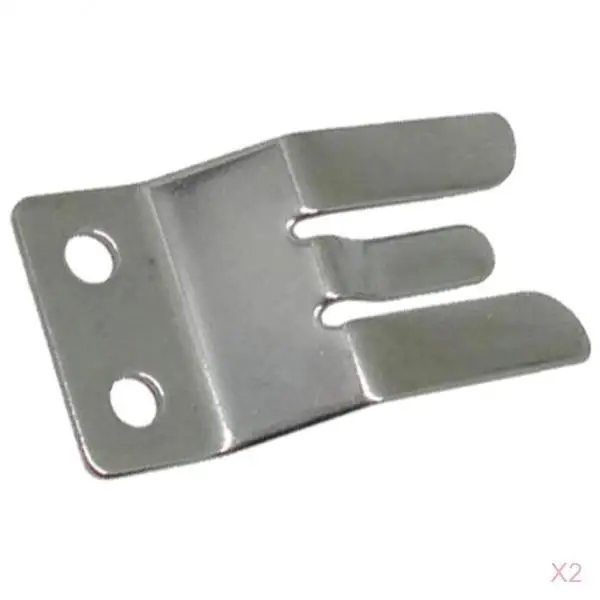 2 x Stainless Steel One-Piece Microphone Clip Hailers VHF CB Radio Mic Clamp