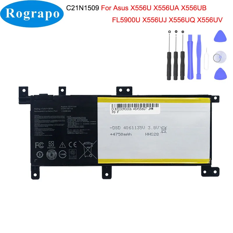 Bateria original do portátil para Asus, 7.6V,