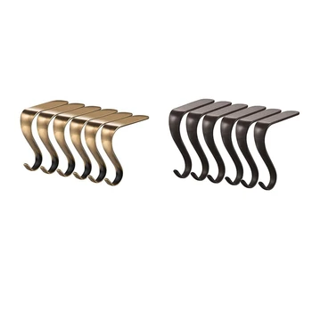 

Christmas Stocking Holders Metal Mantel Stockings Hangers Shelf Fireplace Garland Mantle Grips Set (6)