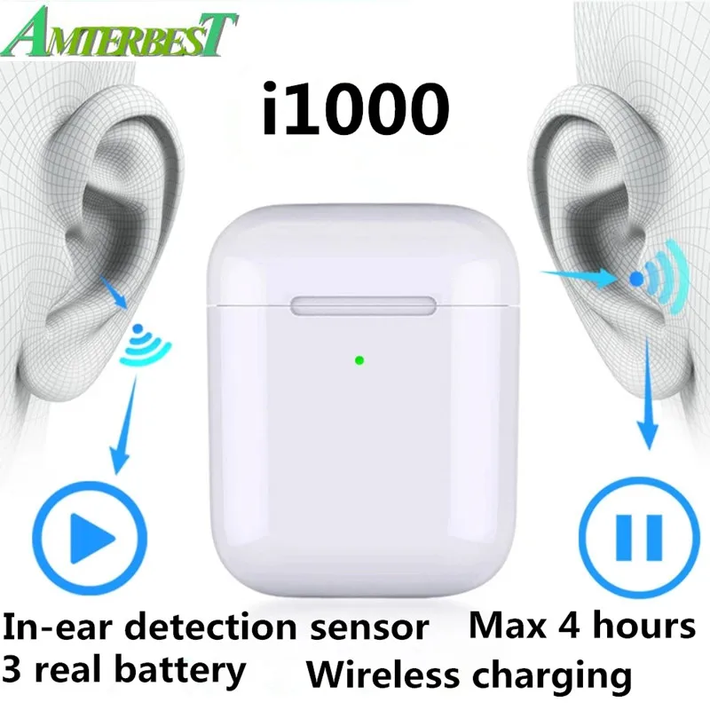 AMTERBEST I1000 TWS Реплика 1:1 Bluetooth наушники Беспроводной наушники 5D супер бас наушники Pk I30 I60 I200 I500 TWS